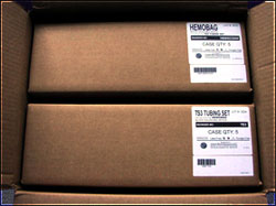 boxes containing a Hemobag order